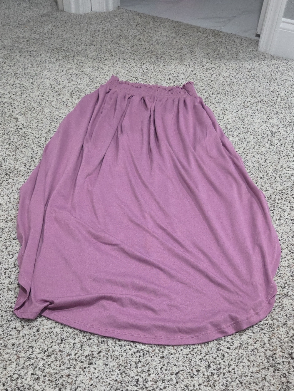 Elastic-Waist Maxi Skirt in Dusty Lavender